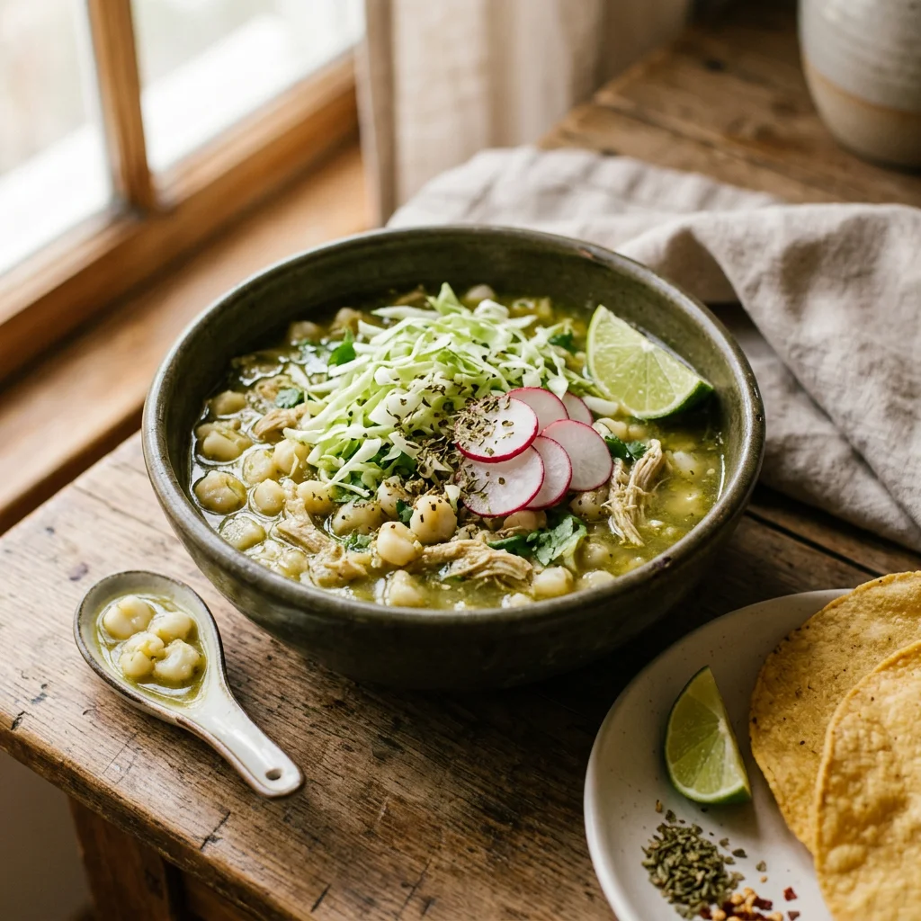 Pozole Verde (Green Hominy Stew)